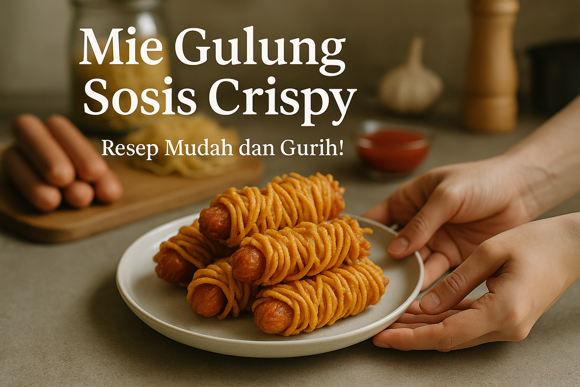 Mie Gulung Sosis Crispy, Camilan Renyah Anti Gagal